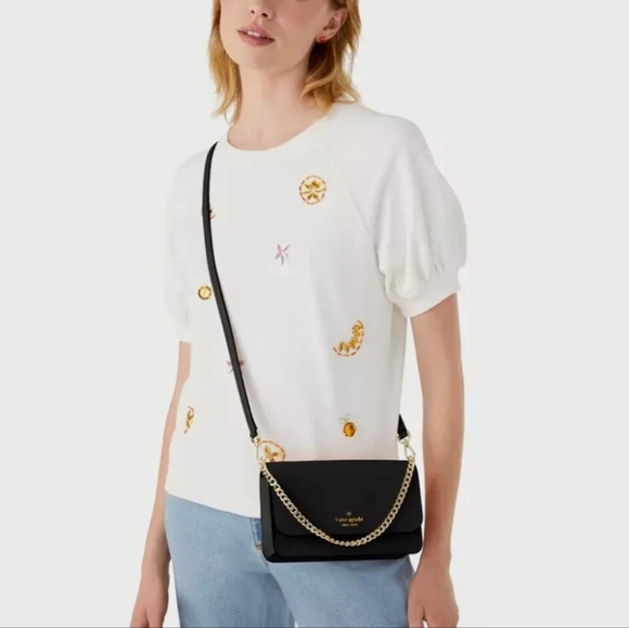 kate spade Handbags - Kate Spade Black Crossbody Bag with Silver Hardware